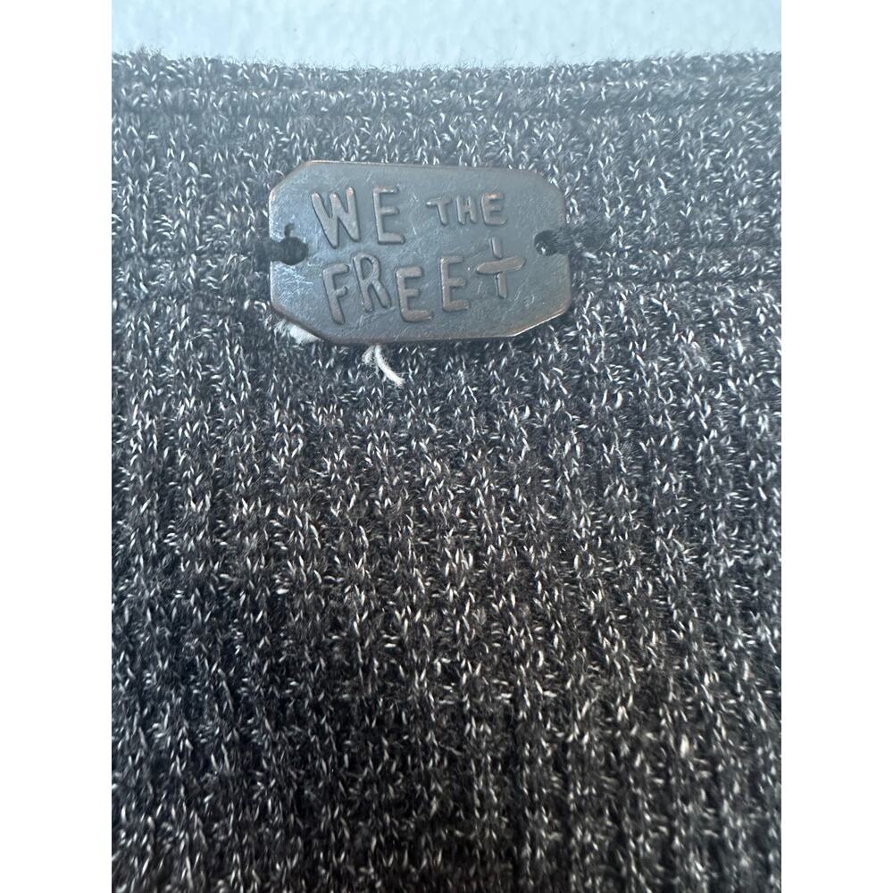 Free People We The Free Blossom Gray Thermal Top Patchwork Balloon Slv Sz M Boho - Picture 9 of 16